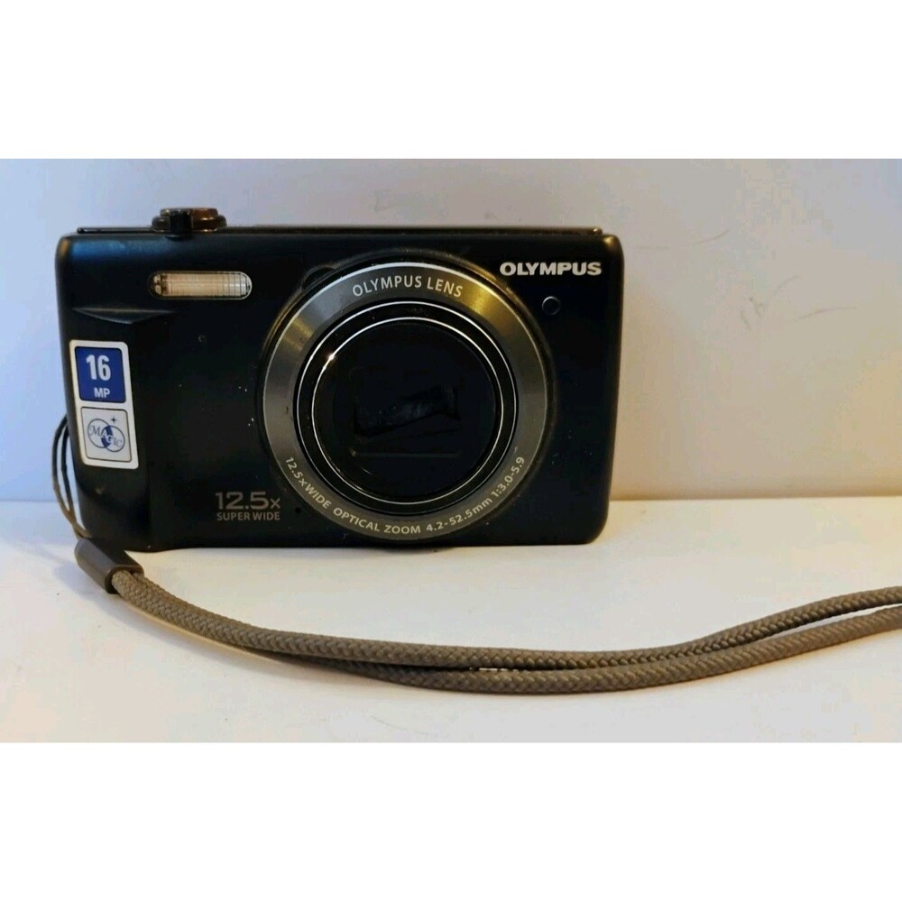Olympus VR-340 16MP 12.5x Optical Zoom Compact Digital Camera Black AS IS